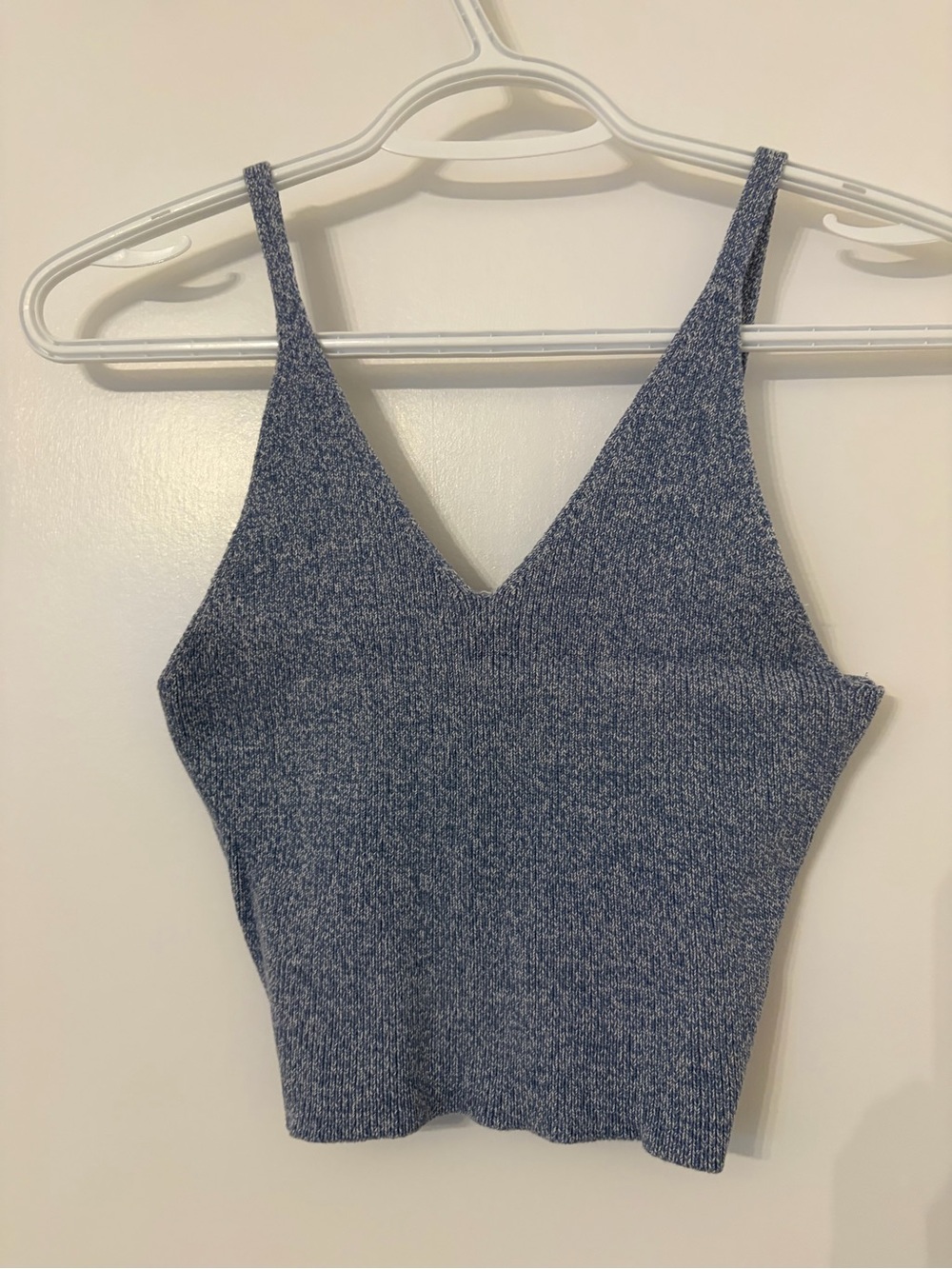 Revamped Light Blue Marled V-Neck Knit Tank